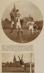 874351 Collage van 2 foto's betreffende de promotie-degradatievoetbalwedstrijd tussen Hercules (Utrecht) en de ...